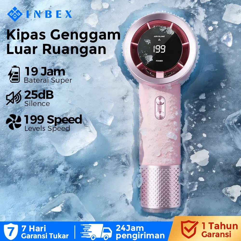【PO 28 August】【kokopanci exclusive】【19 Jam】【Warranty 30 HARI】【COD】INBEX IF01 Macaron Kipas Angin Mini Portable Cooler HP 12500RPM LED display 199 tingkat kecepatan angin kuat Travel/outdoor/commuting