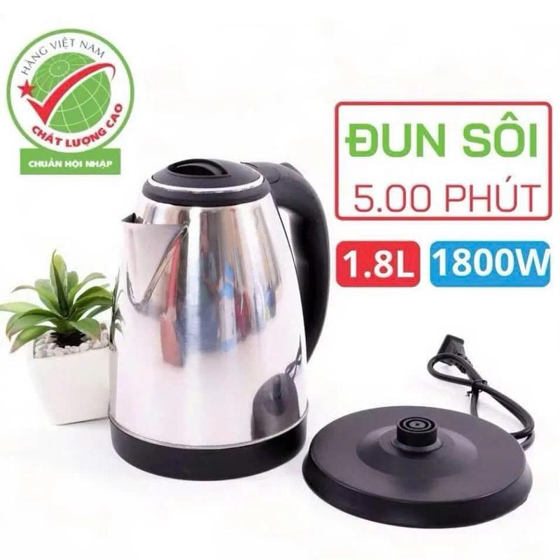 Ấm siêu tốc Inox 1.8L chất liệu Inox cao cấp bảo hành 12 tháng