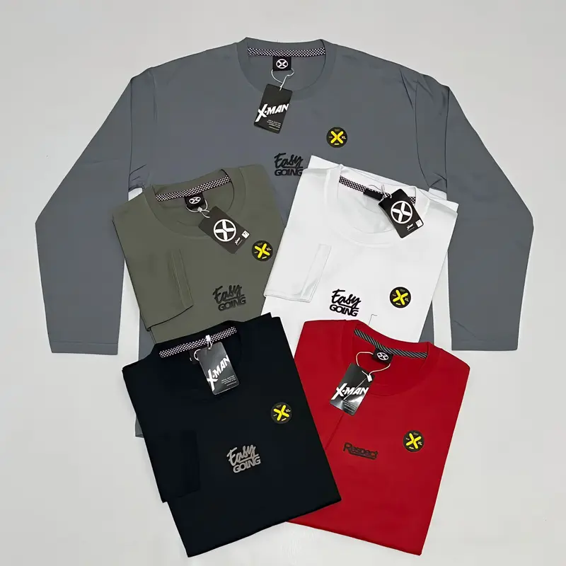 Paket 3 Pcs Kaos Lengan Panjang Pria dan Wanita Mix Warna dan Motif//Kaos Harian//kaos Distro//Kaos Unisex//Kaos Kekinian Terlaris 2