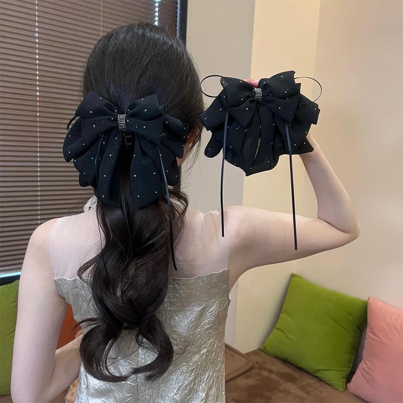 Kẹp Tóc Đuôi Ngựa Thiết Kế Hình Nơ Phong Cách Thanh Lịch Kẹp Tóc Sau Đầu Kẹp Tóc Tinh Tế Phụ Kiện Tóc Quà Tặng Cho Phụ Nữ