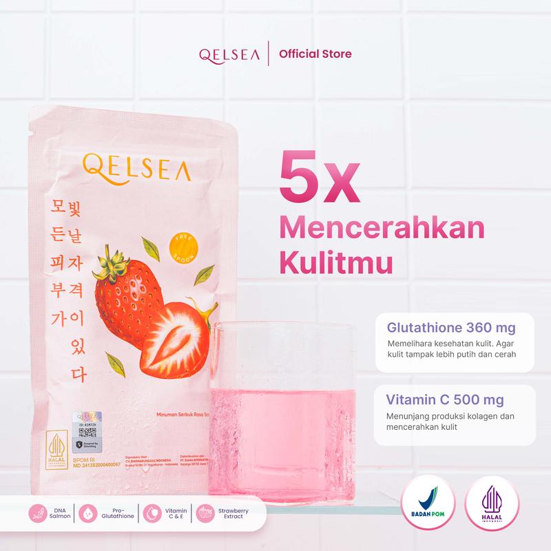 Qbast Qelsea 5 Pcs Glutathione 360 mg Collagen Drink Pencerah Mencerahkan 4