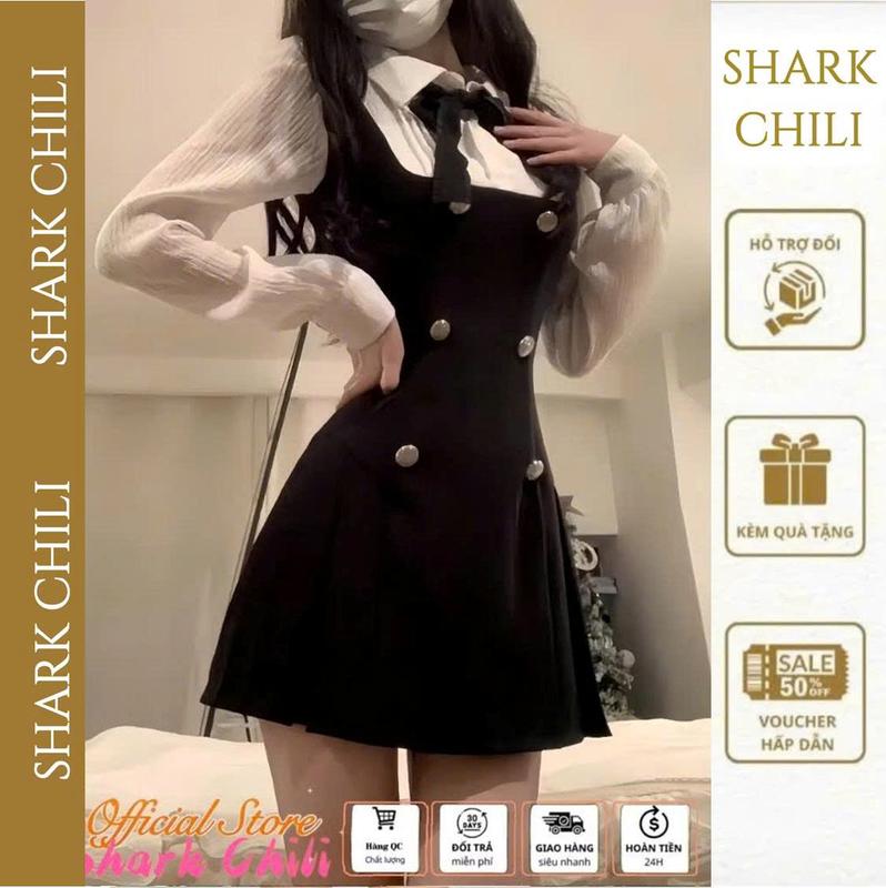  【QCCC có sẵn Váy tiểu thư sang chảnh Váy Nữ váy sơ mi Tay dài dáng dài Váy Gơn Phố set váy nữ set váy ăn cưới S10006    Dress Voan Nhung Khuy 