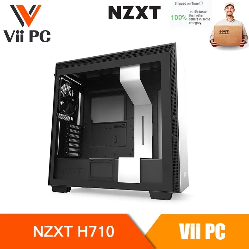 NZXT H710 MID-TOWER CASE WITH TEMPERED GLASS BLACK WHITE