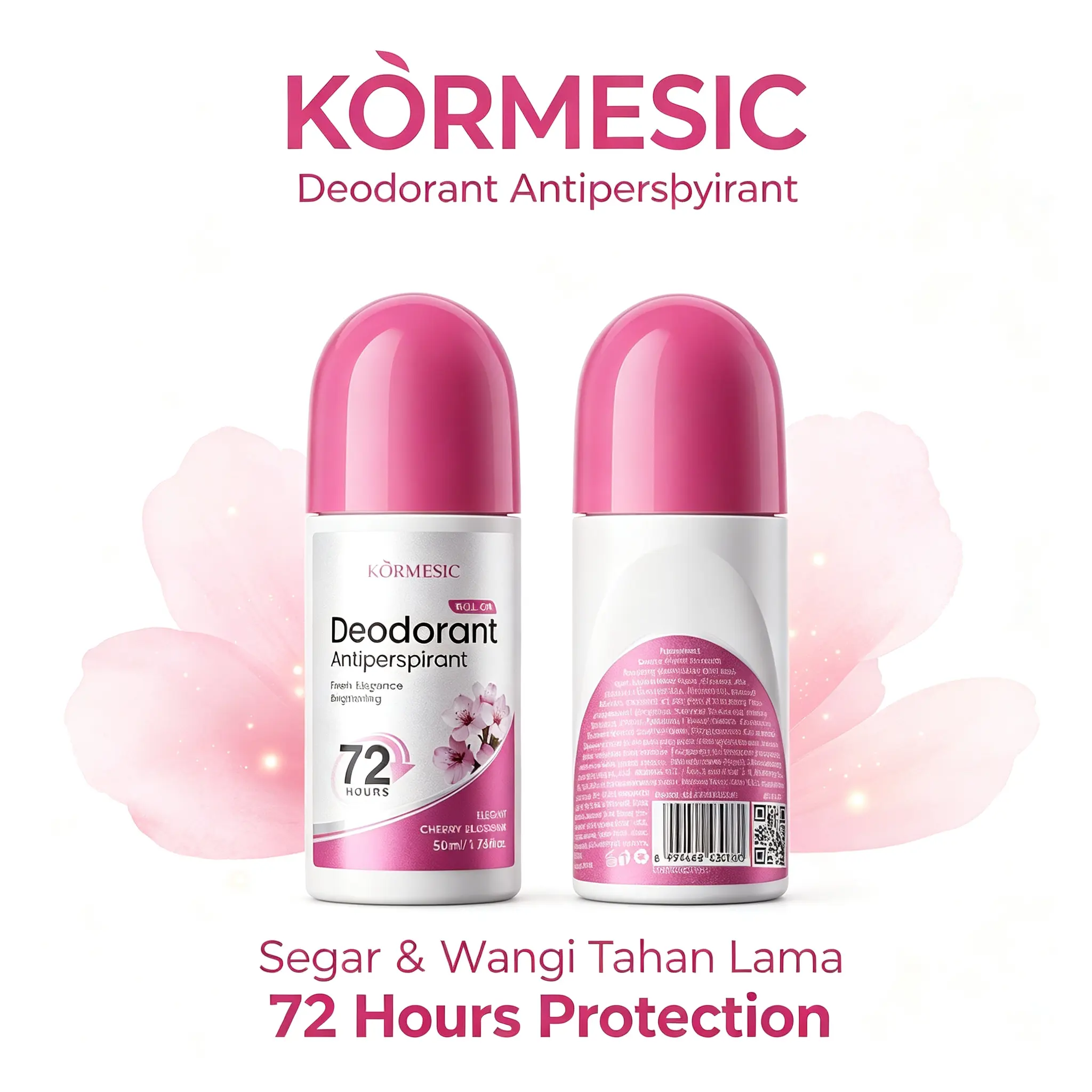 KORMESIC Deodorant Roll On Sakura Anti Bau Badan Tahan Lama Mencerahkan Ketiak