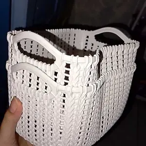 JiuMu Indonesia-Keranjang Anyam Plastik - Bucket Keranjang Penyimpanan Multifungsi Rak Serbaguna-Keranjang Plastik Persegi Serbaguna