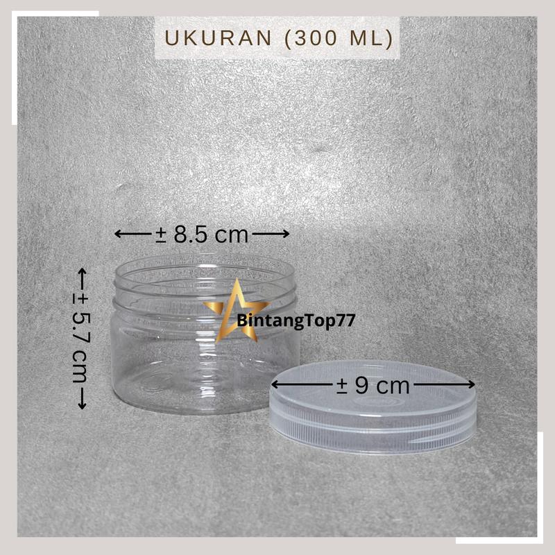 Toples Transparant (Bening) Plastik 300 Ml, 400 Ml, 600 Ml, 750 Ml / 800 Ml, 1000 Ml, 1300 Ml / Toples Kue Lebaran (HARGA PER PIECE) 1
