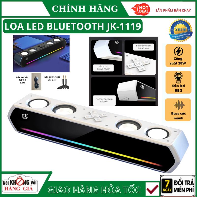 Loa Gaming Bluetooth LED RGB JK1119 Có AUX 3.5 Cắm Máy Tính Âm Thanh Hay Bass Cực Mạnh Công Suất 16W Bass 4 Unit