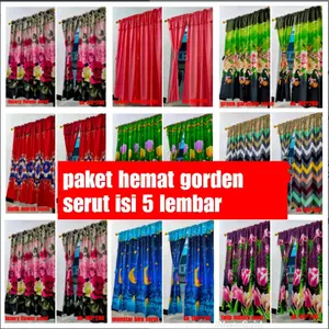 Paket Hemat 5 Gorden Serut Bahan tidak Luntur Cocok Untuk Pintu Dan Jendela Paket Hemat 5 Gorden Serut Bahan tidak Luntur Cocok Untuk Pintu Dan Jendela