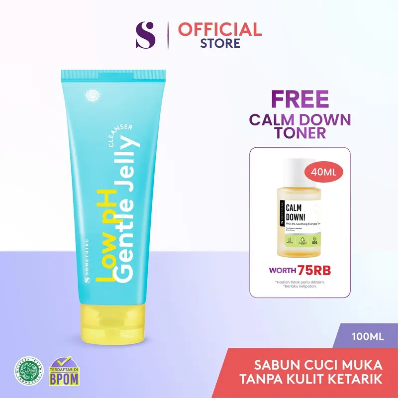 [Exclusive] SOMETHINC Low pH Gentle Jelly Cleanser - 100ml [Free Calm Down Toner] - Sabun Cuci Muka/Facial Wash 0