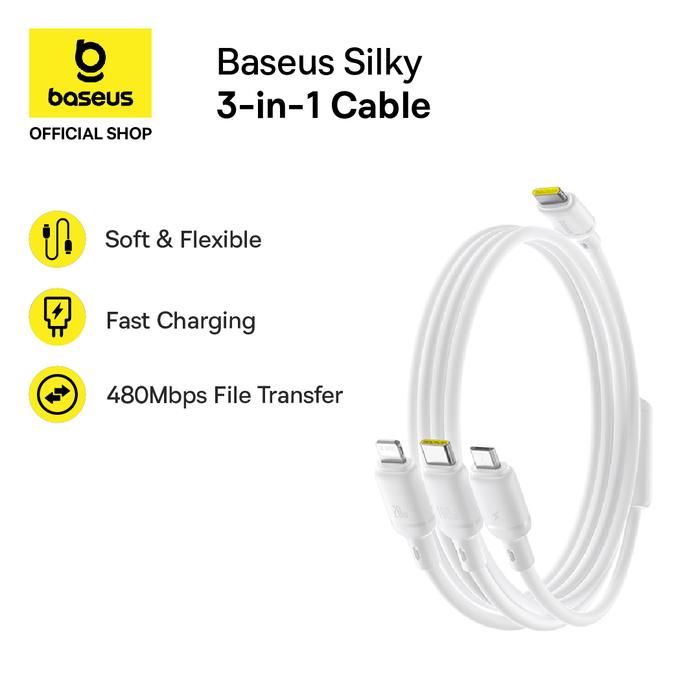 Promo Baseus Silky One-for-Three Fast Charging Cable Type-C to Micro ...