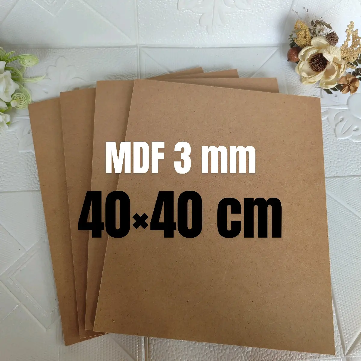Custom Papan Potongan Kayu Mdf Warna Coklat Tebal 3 mm Ukuran 40 x 40 Cm Kerajinan