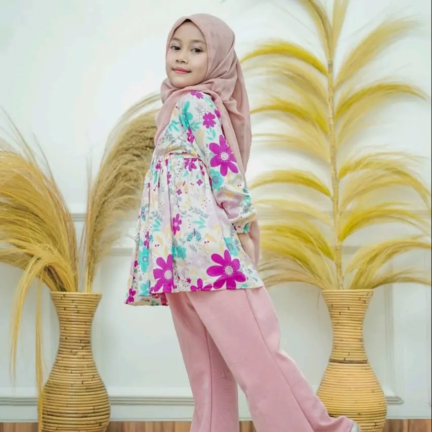 Setelan Anak Bunga Usia 1-10 thn Setelan Anak Perempuan Bahan Rayon Premium Pakaian Anak Perempuan Terbaru