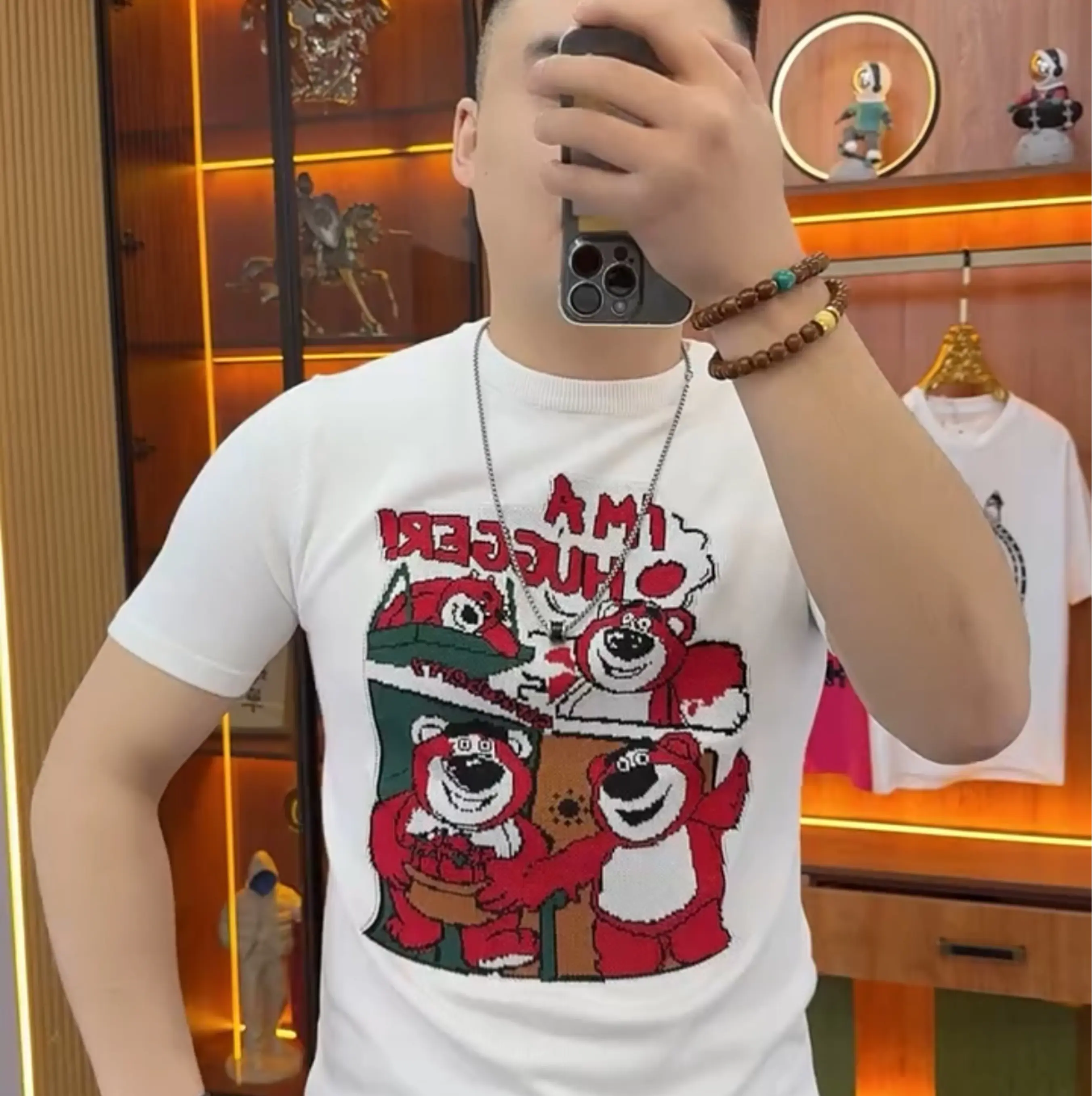 Áo Thun Cotton Trọng Lượng Nặng, Dành Cho Nam Và Nữ, Ngắn Tay, Thích Hợp Cho Mùa Hè, Phong Cách Cổ Điển Và Hợp Xu hướng, Dáng Rộng Vừa Vặn, Thiết Kế In Hình, Thích Hợp Cho Các Cặp Đôi, Tay Lửng