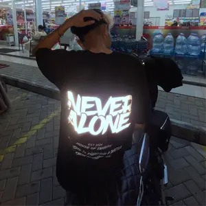 House Off Tambiyu T-shirt NEVER ALONE Reguler Kaos Hitam Ukuran S M L XL XXL Baju Distro Unisex Combed