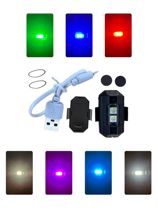 Lampu Led Pesawat Kedip RGB LED Aircraft Plane 7 Warna Tanpa Kabel Mobil Motor Banyak Mode Sistem Recharge Tahan Air 0