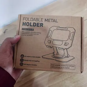 Stand Tablet iPad 360 Derajat Rotatable Adjustable Holder Meja Aluminium Universal Anti Goyang