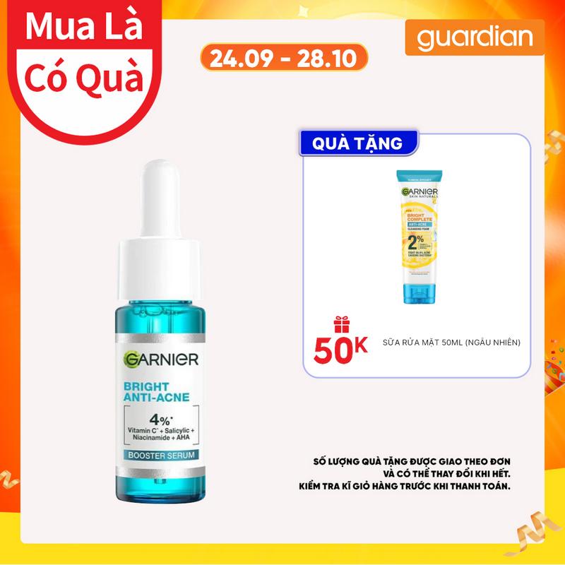 Dưỡng Chất Hỗ Trợ Giảm Mụn Garnier Bright Anti-Acne Booster Serum 15Ml
