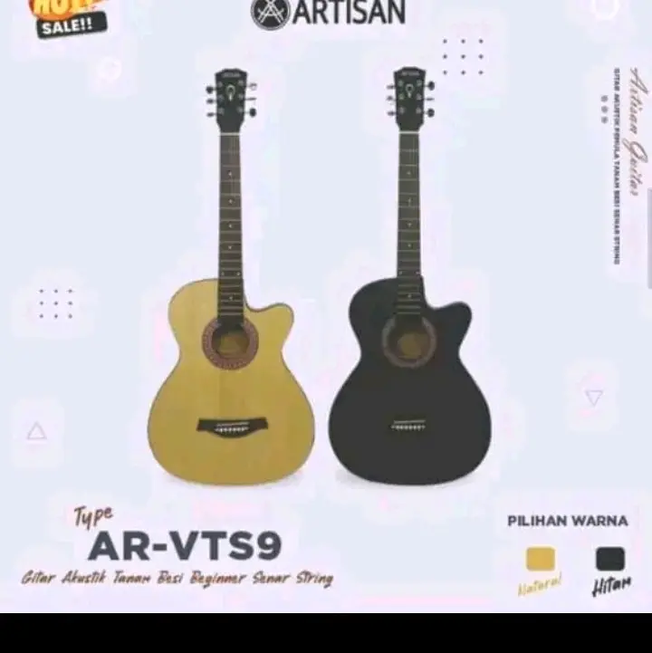 [ REALL 1SET USA CAP SIAP PAKAI PAKET NGEBULL ] Gitar Mini Akustik Tanam Besi Beginner AR - VTS9 Senar String Guitar Via Cod 4