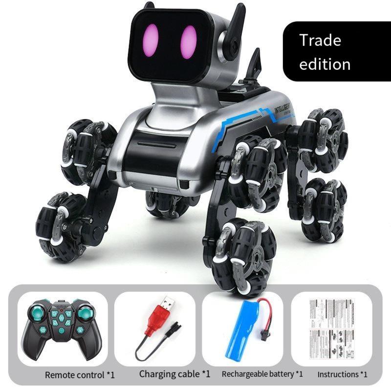 【Robot Dog】+Mainan Robot Mobil Listrik Mainan Remote Control Ganda Anjing Robot Pintar Anjing Mainan Anjing Mekanis Aksi Delapan Roda Toys 3