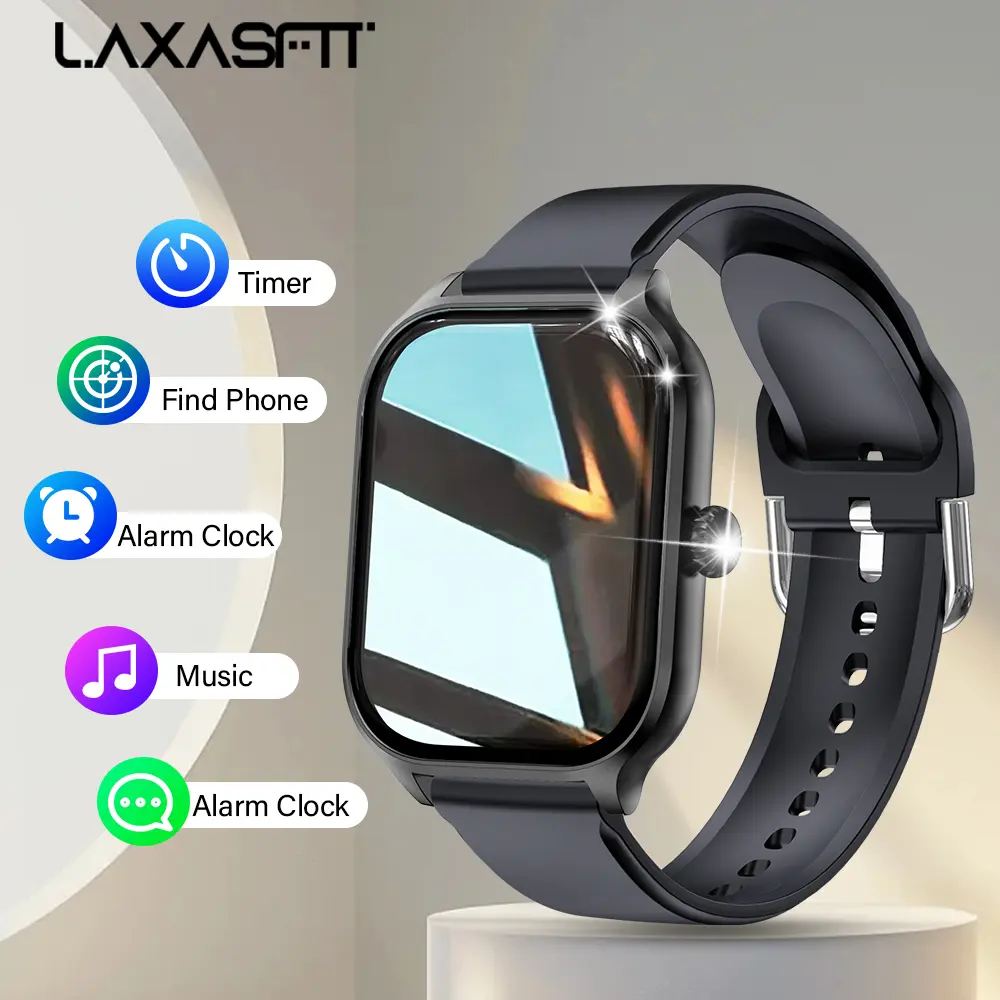 LAXASFIT H9MAX Smart Watch, Suitable for Daily Use, Business,Exercise, Magnetic Charging, Sports mode, 160mAh Long-lasting Battery Life,Sleep Tracking, Music & Camera Controls