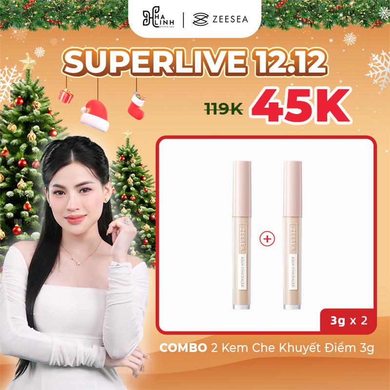 "CFV"[VÕ HÀ LINH x ZEESEA] COMBO 2 Kem Che Khuyết Điểm, ZEESEA, Che Phủ Hoàn Toàn, Lâu Trôi, Che Sẹo Mặt Và Mụn Trứng Cá 3gx2