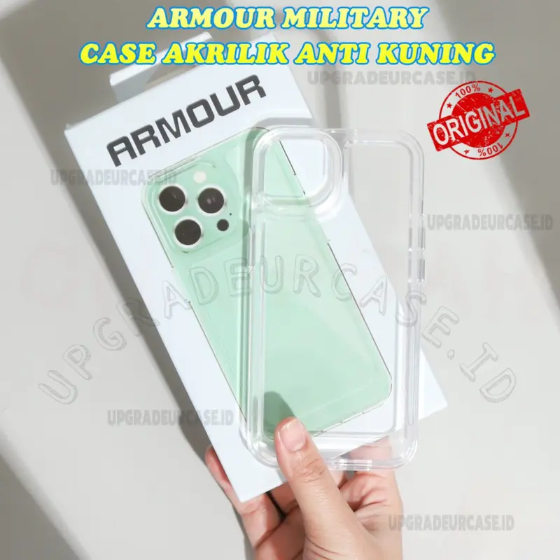 [+PACK BOX] Anti Kuning !! Armour Military Case IPHONE 7 7+ 8 8+ SE 2 X XS MAX XR 11 12 13 14 15 16 PRO MAX 14+ 15+ 16+ PLUS Casing Transparan Akrilik Hard Clear Case Premium Acrylicn 1