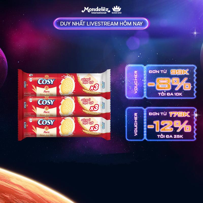 Bánh Quy Sữa Cosy Marie, Combo 3 Gói x 120G