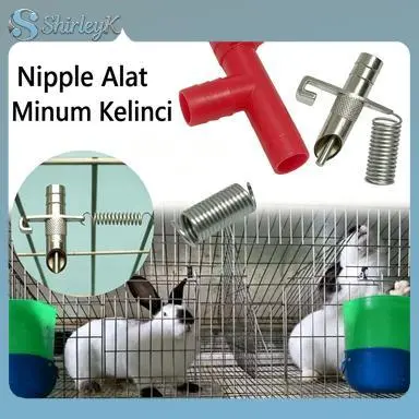 Nipel Kelinci Stainless 10 pcs / Alat Minum Otomatis / Nipple Rabbit Drinker