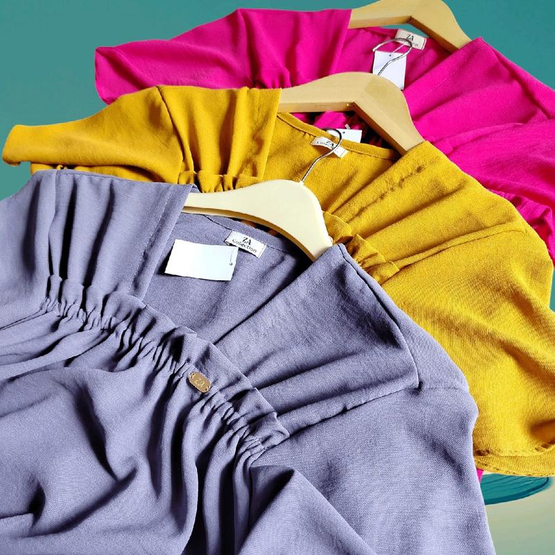 Paket Hemat Murah 3 Pcs Daster Fuji Crinkle Airflow Bumil Kekinian Terbaru - lengan pendek- Dress,Dewasa, Tidur,  non  Busui Nyaman cewek 2