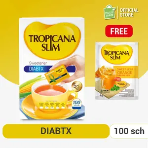 Tropicana Slim Sweetener Diabtx 100 Sachet - For Food & Drink - Sugar Free tanpa Gula Pasir