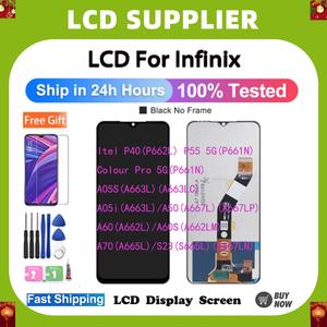 For Infinix Tecno Smart 7(X6515),7HD,7Plus/HOT 30i(X669)/Spark go 2023(BF7),10C,10 5G/POP7(BF6),7 pro/Itel P40/P55 5G/Colour Pro 5G/A05S/A05i/A50/A60/A60S/A70(A665L)/S23(S665L)Lcd Phone Screen With frame