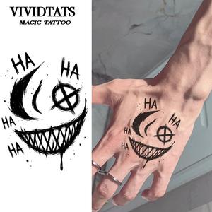 VIVIDTATS Temporary Tattoo Waterproof Men's Herbal Funny Smiley Face Pattern Stars Arm Wrist Personality Trendy Magic Tattoo