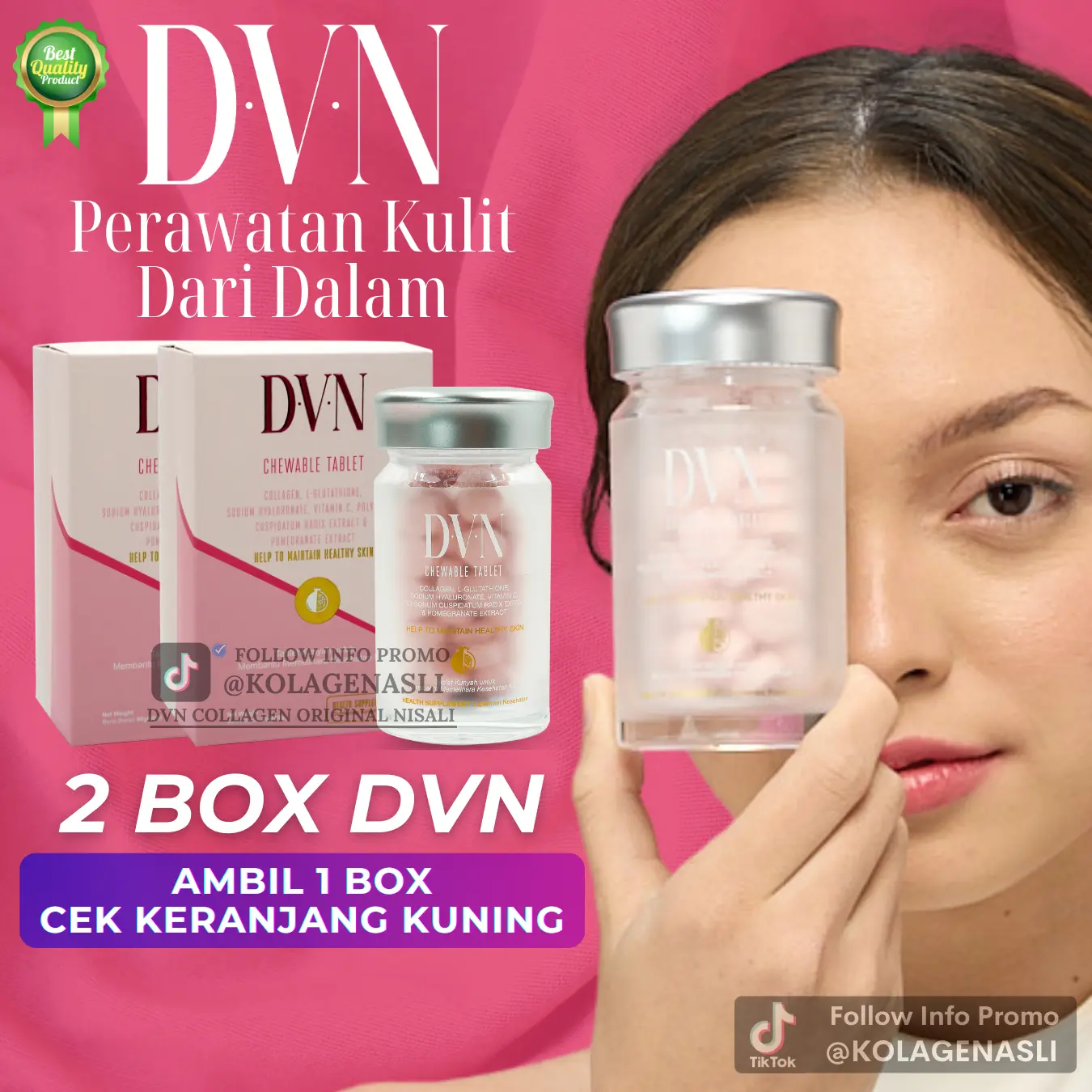 DVN Original Collagen Tablet Perawatan Kulit Terbaik | DVN Asli Original Kolagen Semua Kulit
