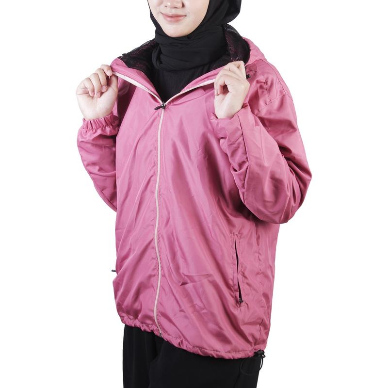 Jaket Parasut Windrunner Olahraga Lari Pink Dusty Sport Running Premium Distro Nyaman Serap keringatM - XXL 1