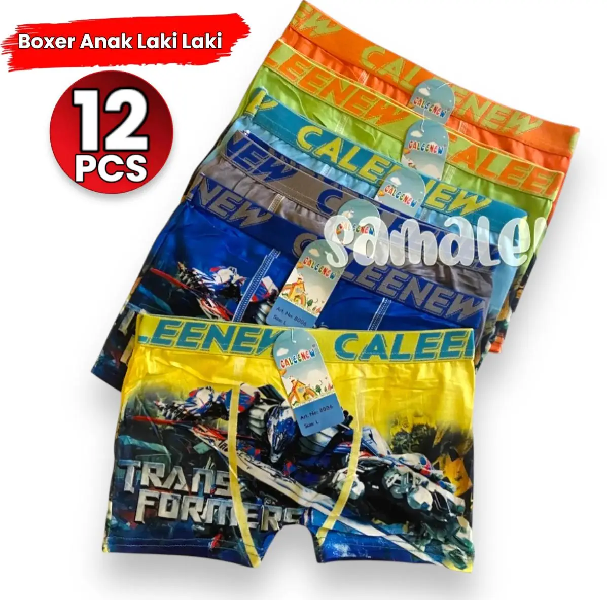 { PROMO 12 PCS } Boxer Anak Laki Motif