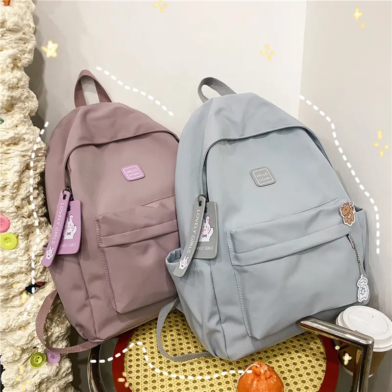 Tas Ransel Pastel Riby Korean Nilon backpack Import polos Tas sekolah laptop lucu kuliah remaja