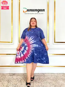 DASTER JUMBO LD 140 DASTER BIGZISE RESLETING DEPAN BUMIL BUSUI FRIENDLY Dress Wanita Motif Batik Katun Pendek Tidur Rayon Kancing Panjang