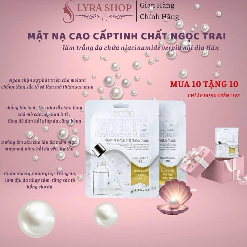 HN5-N03- SỐC TRÊN LIVE MUA 10 TẶNG 10 MIẾNG MẶT NẠ WHITE VERPRA TINH CHẤT NGỌC TRAI