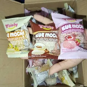 [COD][HALAL]SENSASI LUMER! 30 Pcs Mochi Mix 3 Rasa (Cokelat, Stroberi, Mangga) Isian Krim Lembut & Topping Coconut Shredded - Jajanan Tradisional Modern Halal Kenyal Anti Seret - Dessert Kekinian 2026