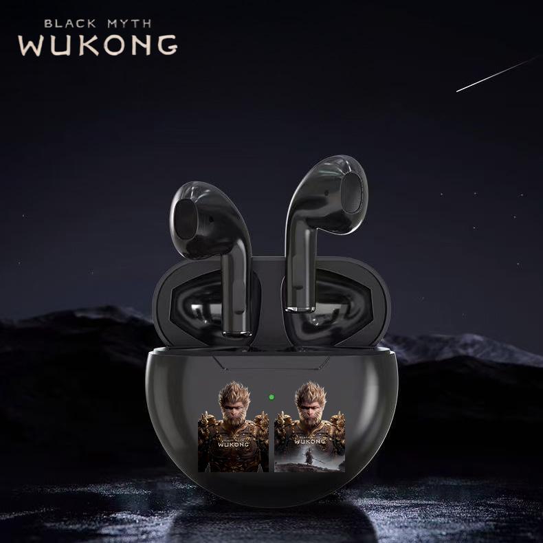 xctopest HT38 Black Myth Wukong AI Earphone TWS 50dB Peredam Kebisingan Aktif, Bluetooth 6.0, Daya Tahan Baterai 47 Jam, Headphone Nirkabel Sejati, IP54