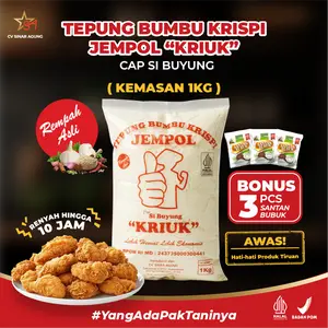 [1 KG] Kemasan Ekonomis 1 KG - Tepung Bumbu Jempol Crispy Serbaguna Cap Si Buyung Renyah Gurih Free 3 pcs Santan Bubuk Putri Cinta