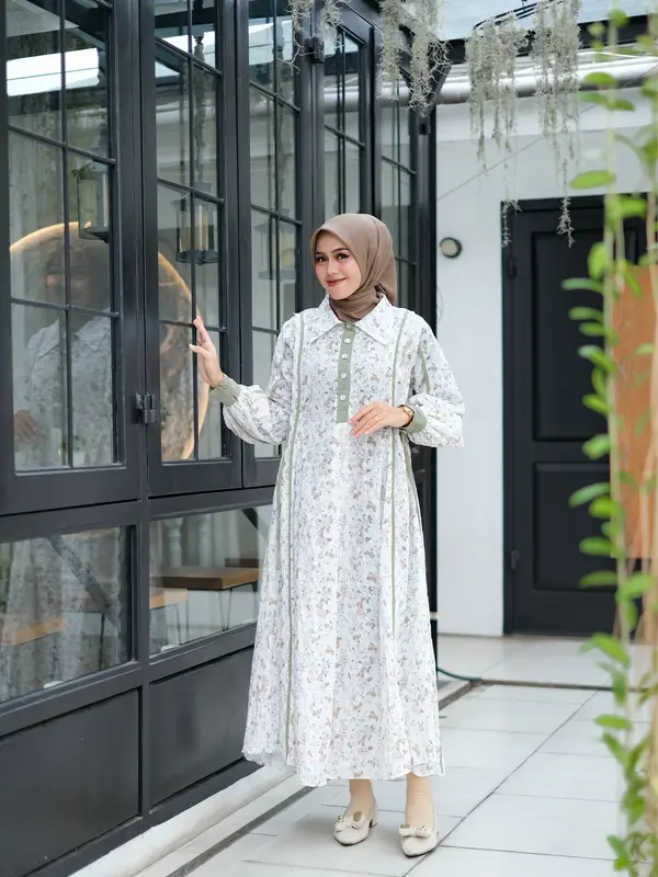 ADINDA & Co- MIDI DRES KATUN BORDIR Gamis Midi terbaru 4
