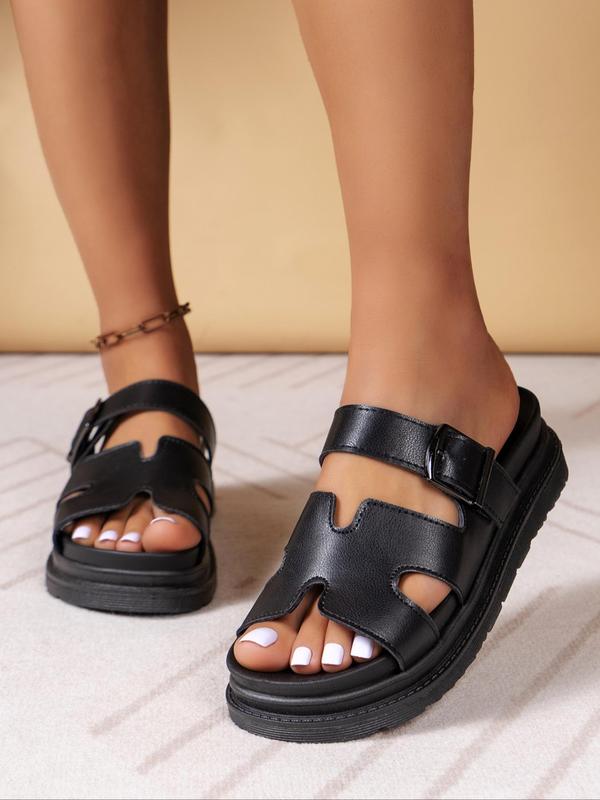 Women's Fashionable Solid Color Gladiator Sandals, Casual Comfortable Flat Sandals for Summer, Lightweight Breathable Shoes for Daily Wear, Girl 5