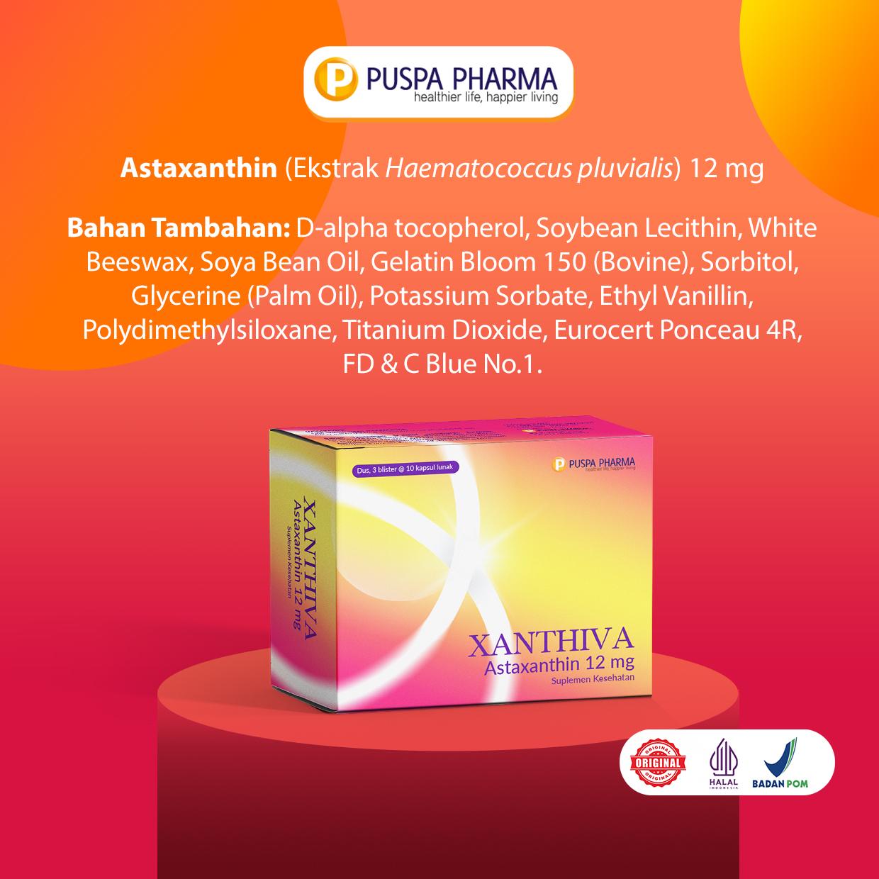 Puspa Xanthiva - Astaxanthin 12mg - 30 Kapsul/Box