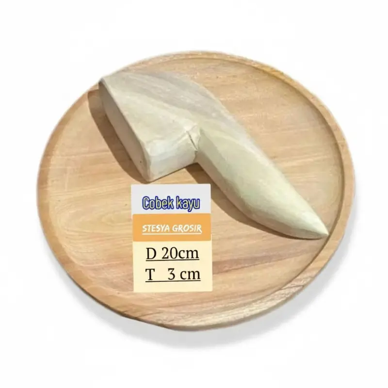 Cobek Kayu Murah Satu Set Diameter 20 cm