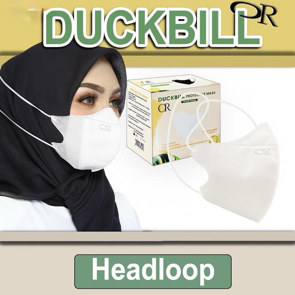 Masker Headloop Hijab 3Ply Face Mask anti Debu Virus isi 50 Pcs FACEMASK ada box Murah Muslim Non-medis - HIJAB MIX 50