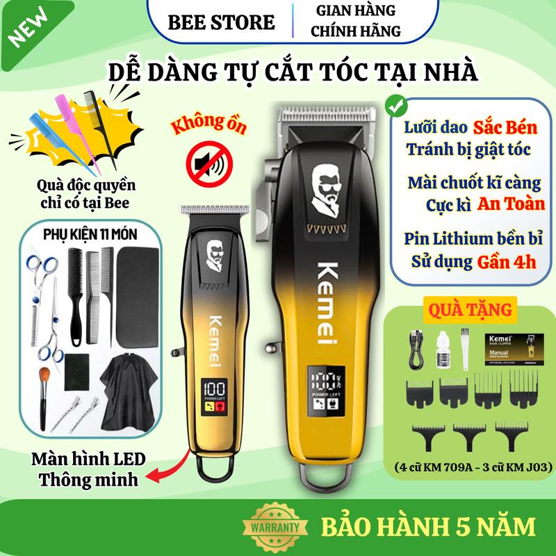 Kemei KM-709A Bộ Tông Đơ Cắt Tóc Mạnh Mẽ Tông Đơ Điện Cho Nam Máy Cắt Tóc Không Dây