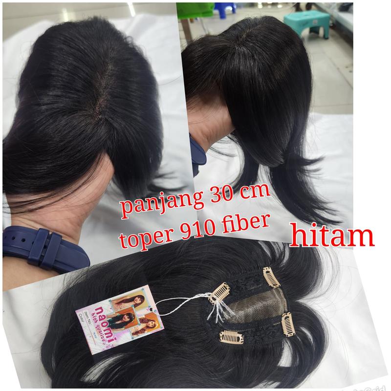 Wig Toupee Wanita Bahan Fiber Hand Made Penutup Botak TB 910 2