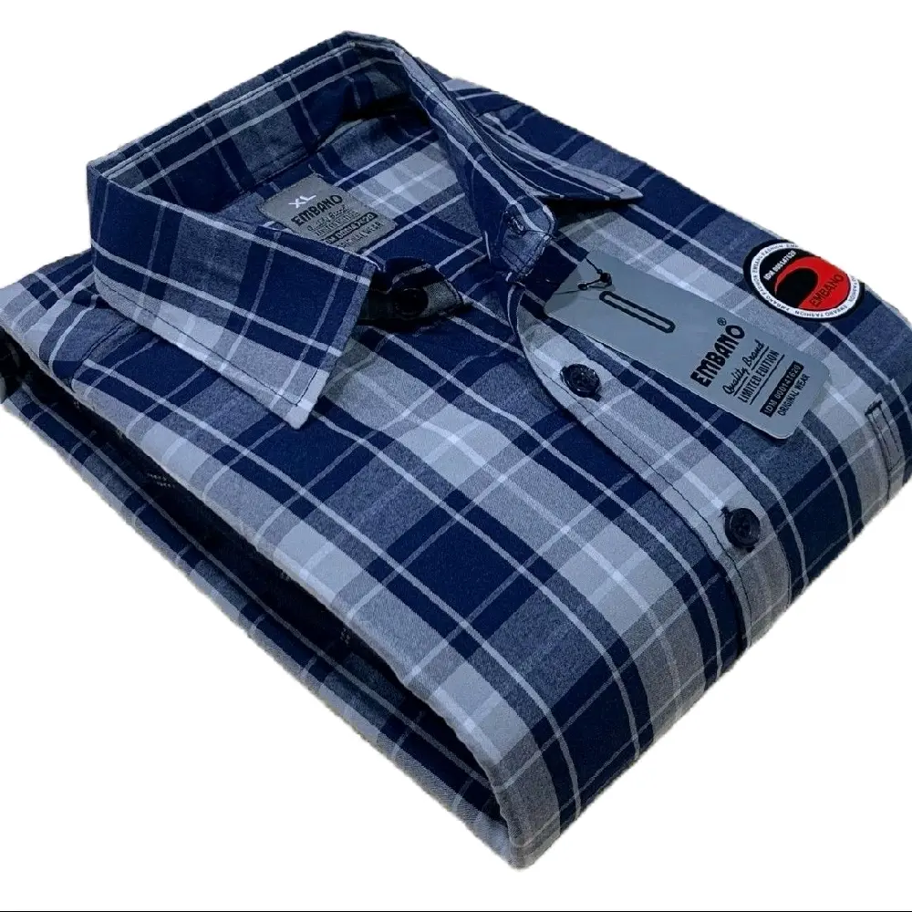 Kemeja Polinosik Tangan Pendek Kotak Pria Nyaman Casual Katun Panjang Wanita Baju Santai - Unisex, Lembut, Motif Garis Hitam Formal