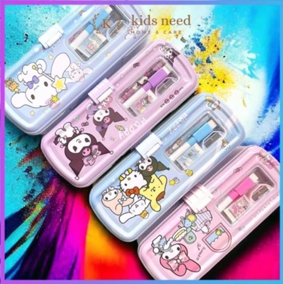 Pensil Case Kaleng Rantang 3 Susun Ada ISI / Kotak Pensil Sleting / Tempat Pensil Kaleng White Board Karakter Kuromi Lucu Stationery 2